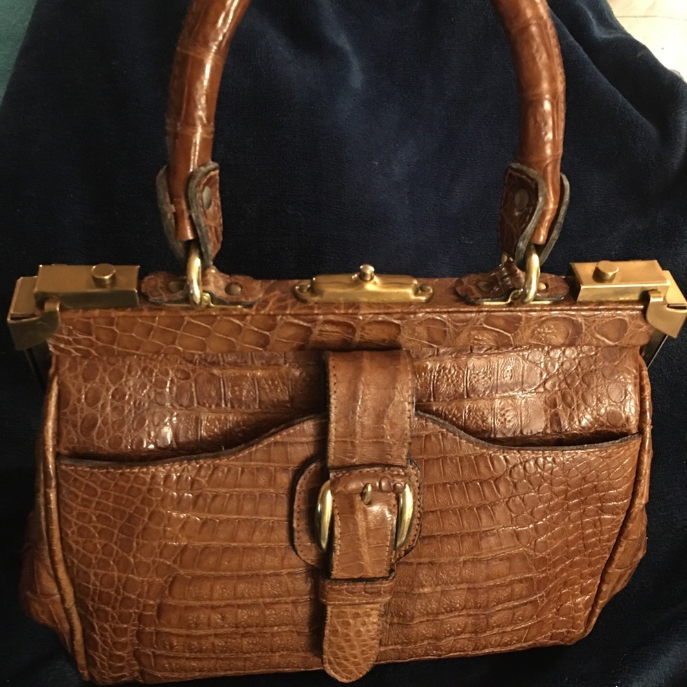 Vintage Gold Pfiel Alligator purse